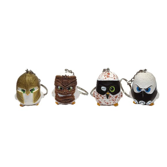 Coop Squad Keychain Lot x4 Tiki Chick Gas Mask Roman Helmet Chicken Bird - Picture 1 of 6